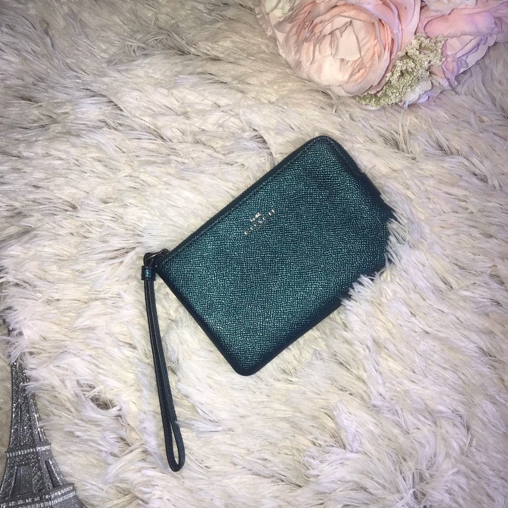 COACH wristlet teal
